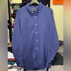 Ralph Lauren Men's Navy Button-Down Shirt